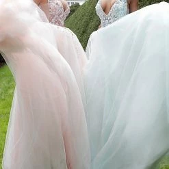 Jovani 61109 Floral Appliqué Tulle Prom Dress Ballgown Sheer V Neck Evening Gown Ballgown Dresses