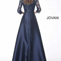 Jovani 61170 Three Quarter Sleeves Embellished A Line Evening Gown 7 Jovani 61170 Three Quarter Sleeves Embellished A Line Evening Gown