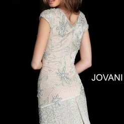 Discontinued Fringe & Tassels Jovani 62212 Short Fitted Beaded Fringe Cocktail Dress Tassel Vintage Cap Sleeve