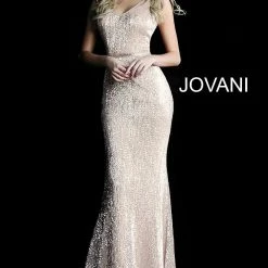 In Stock Long Sleeve Dresses Jovani JVN 62499 Size 8 Sequin Cap Sleeve Fitted Prom Dress Evening Gown