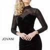 Discontinued Jovani 62959 Black Sizes 00-24 Short Cocktail Dress Sheer Lace High Neckline 1 Discontinued Jovani 62959 Black Sizes 00-24 Short Cocktail Dress Sheer Lace High Neckline