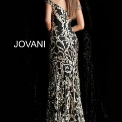 Mermaid Dresses Jovani 63349 Sequin Sexy Mermaid Prom Dress Off The Shoulder Long Fitted Pageant