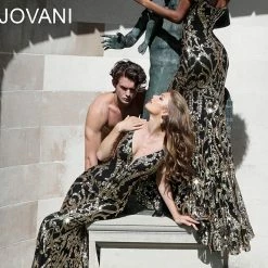 Mermaid Dresses Jovani 63349 Sequin Sexy Mermaid Prom Dress Off The Shoulder Long Fitted Pageant