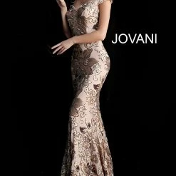 Mermaid Dresses Jovani 63516 Fitted Long Prom Dress Shimmer Mermaid Off The Shoulder Gown