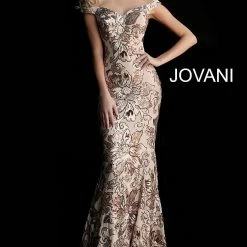 Mermaid Dresses Jovani 63516 Fitted Long Prom Dress Shimmer Mermaid Off The Shoulder Gown