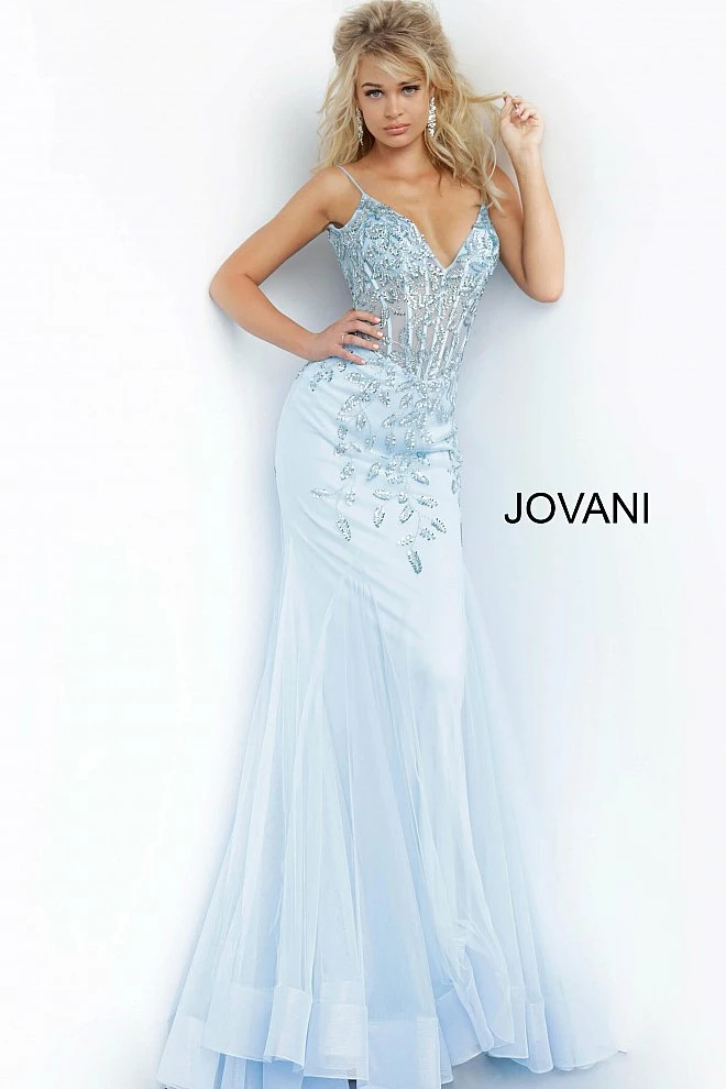Discontinued Corset Dresses Jovani 63704 Sheer Corset Bodice Mermaid Prom Dress Pageant V Neck Evening Gown 6 Discontinued Corset Dresses Jovani 63704 Sheer Corset Bodice Mermaid Prom Dress Pageant V Neck Evening Gown