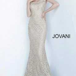 Jovani 63815 Long Fitted Off The Shoulder Flared Evening Gown Formal Dress Sequin Dresses