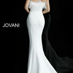 Jovani 63891 Feather Neckline Mermaid Prom Dress Evening Gown Wedding Dress Mermaid Dresses