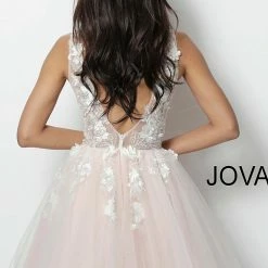 Jovani 63987 Floral Appliqués Homecoming Dress Prom Dress Tulle Floral Cocktail Gown 15 Jovani 63987 Floral Appliqués Homecoming Dress Prom Dress Tulle Floral Cocktail Gown