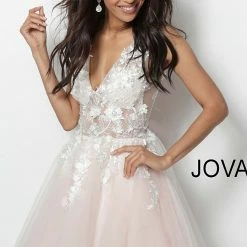 Jovani 63987 Floral Appliqués Homecoming Dress Prom Dress Tulle Floral Cocktail Gown 14 Jovani 63987 Floral Appliqués Homecoming Dress Prom Dress Tulle Floral Cocktail Gown