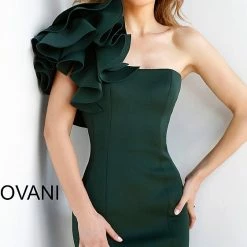 Jovani 63994 Fitted Mermaid One Shoulder Evening Gown Prom Dress Formal
