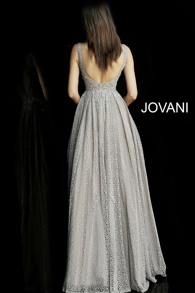 Discontinued Jovani JVN64105 Long Lace Sheer A Line Ballgown Prom Dress Formal Backless Ballgown Dresses 8 Discontinued Jovani JVN64105 Long Lace Sheer A Line Ballgown Prom Dress Formal Backless Ballgown Dresses
