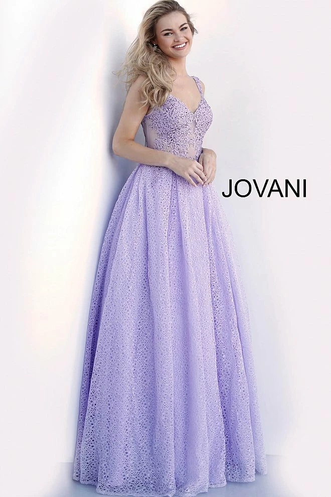 Discontinued Jovani JVN64105 Long Lace Sheer A Line Ballgown Prom Dress Formal Backless Ballgown Dresses 5 Discontinued Jovani JVN64105 Long Lace Sheer A Line Ballgown Prom Dress Formal Backless Ballgown Dresses
