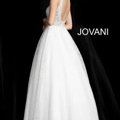 Discontinued Jovani JVN64105 Long Lace Sheer A Line Ballgown Prom Dress Formal Backless Ballgown Dresses 14 Discontinued Jovani JVN64105 Long Lace Sheer A Line Ballgown Prom Dress Formal Backless Ballgown Dresses