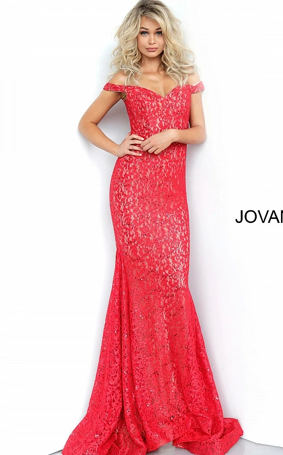 Jovani 64521 Embellished Lace Prom Dress Mermaid Gown Off Shoulder V Neck Mermaid Dresses 3 Jovani 64521 Embellished Lace Prom Dress Mermaid Gown Off Shoulder V Neck Mermaid Dresses