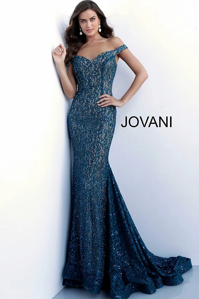 Jovani 64521 Embellished Lace Prom Dress Mermaid Gown Off Shoulder V Neck Mermaid Dresses 10 Jovani 64521 Embellished Lace Prom Dress Mermaid Gown Off Shoulder V Neck Mermaid Dresses