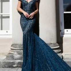 Jovani 64521 Embellished Lace Prom Dress Mermaid Gown Off Shoulder V Neck Mermaid Dresses 18 Jovani 64521 Embellished Lace Prom Dress Mermaid Gown Off Shoulder V Neck Mermaid Dresses