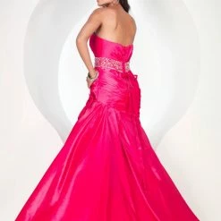 In Stock Riva Designs 6487 Size 12 Watermelon Long Fit & Flare Formal Pageant Dress Corset Mermaid Dresses