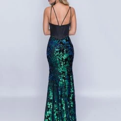 In Stock Mermaid Dresses Nina Canacci 6506 Size 6 Mermaid Velvet Sequin Pageant Dress Prom Corset Gown