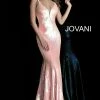 Discontinued Long Sleeve Dresses Jovani 65070 Sequin Embellished Shimmer Prom Dress Iridescent Gown Long