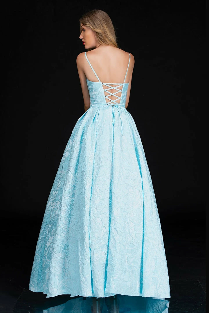 Discontinued Nina Canacci 6522 Long Floral Brocade Pleated V Neck Ballgown Prom Dress Corset 4 Discontinued Nina Canacci 6522 Long Floral Brocade Pleated V Neck Ballgown Prom Dress Corset