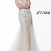 Jovani 65325 Floral Appliques Fit And Flare Mermaid Prom Dress Mermaid Dresses