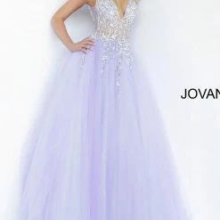 Jovani 65379 Sheer Crystal Embellished Bodice Tulle Ballgown Prom Dress Ballgown Dresses