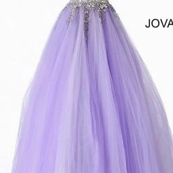 Jovani 65379 Sheer Crystal Embellished Bodice Tulle Ballgown Prom Dress Ballgown Dresses