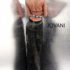 Jovani 65384 Long Beaded Fringe Formal Dress Sheer Floral Halter Gown Tassel Backless Dresses 11 Jovani 65384 Long Beaded Fringe Formal Dress Sheer Floral Halter Gown Tassel Backless Dresses