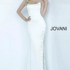Jovani 65388 Strapless High Slit Evening Dress Prom Dress Peak Points Neckline