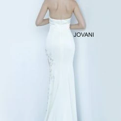 Jovani 65388 Strapless High Slit Evening Dress Prom Dress Peak Points Neckline