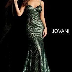 Discontinued Jovani 65409 Sweetheart Geometric Sequin Shimmer Mermaid Prom Dress Pageant Long Sleeve Dresses