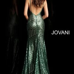 Discontinued Jovani 65409 Sweetheart Geometric Sequin Shimmer Mermaid Prom Dress Pageant Long Sleeve Dresses