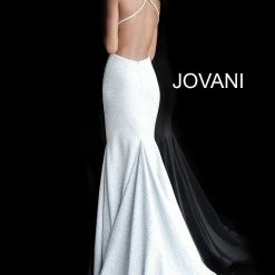 Discontinued Jovani 65416 Mermaid Glitter Jersey Fitted Prom Dress 2020 Gown Long Sleeve Dresses