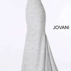 Discontinued Jovani 65416 Mermaid Glitter Jersey Fitted Prom Dress 2020 Gown Long Sleeve Dresses
