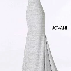 Discontinued Jovani 65416 Mermaid Glitter Jersey Fitted Prom Dress 2020 Gown Long Sleeve Dresses