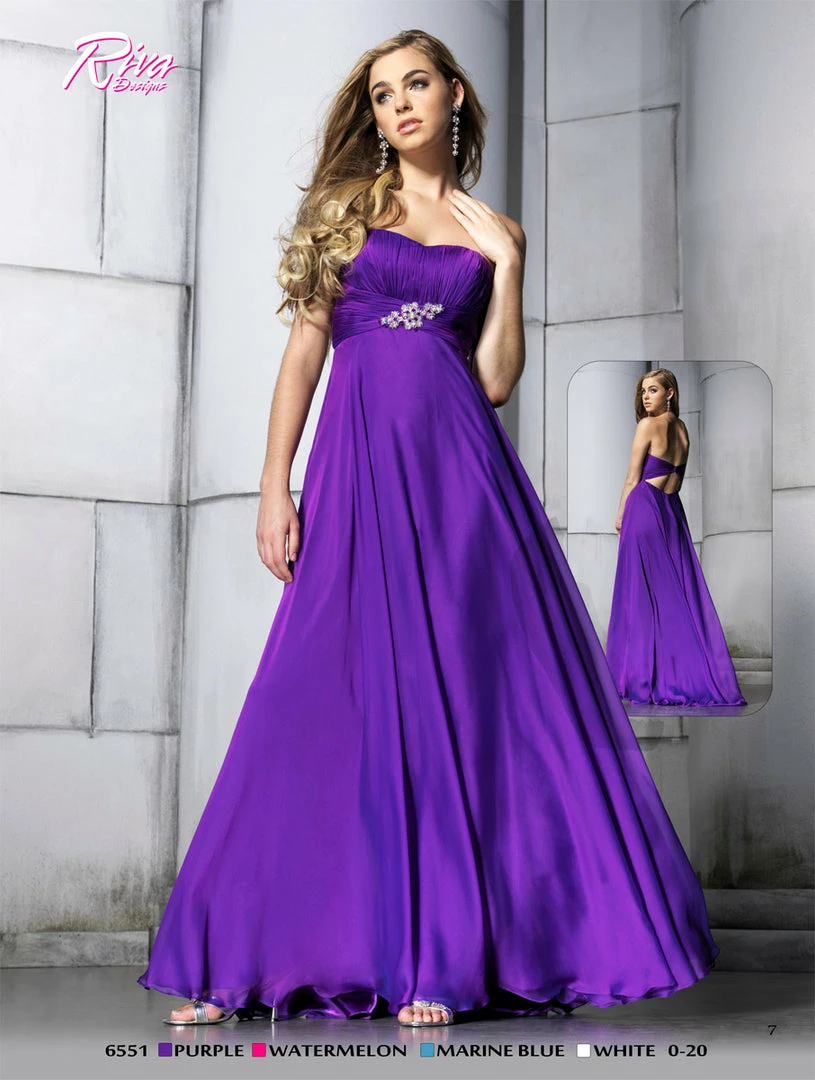 In Stock Riva 6551 Purple Prom Dress Size 14 Long Chiffon Pageant Gown Keyhole Back CLEARANCE 3 In Stock Riva 6551 Purple Prom Dress Size 14 Long Chiffon Pageant Gown Keyhole Back CLEARANCE