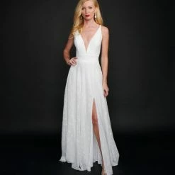 Nina Canacci 6553 Long Straight Prom Pageant Gown Bridal