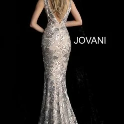 Sequin Dresses Jovani 65578 Plunging V Neck Embellished Prom Dress Sexy Evening Gown