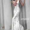 Sequin Dresses Jovani 65578 Plunging V Neck Embellished Prom Dress Sexy Evening Gown