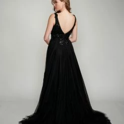 In Stock Nina Canacci 6557 Size 8,10,12 Long Ballgown Prom Pageant Gown Floral Lace Black Bridal Wedding Ballgown Dresses