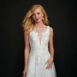 In Stock Ballgown Dresses Nina Canacci 6557 Size 2,10,14 Long Ballgown Prom Gown Floral Lace Black Bridal Wedding