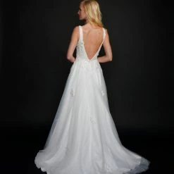 In Stock Ballgown Dresses Nina Canacci 6557 Size 2,10,14 Long Ballgown Prom Gown Floral Lace Black Bridal Wedding