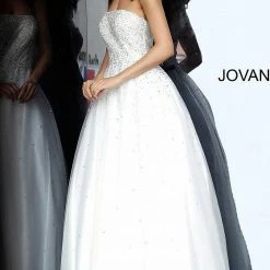 In Stock Jovani JVN65664 Size 4 Strapless Embellished Tulle Ballgown Prom Dress Embellished Corset
