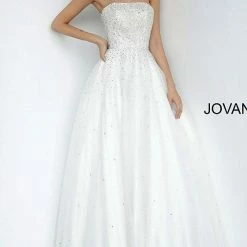 In Stock Jovani JVN65664 Size 4 Strapless Embellished Tulle Ballgown Prom Dress Embellished Corset