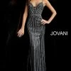 Discontinued Jovani 65978 Gunmetal/Silver Sizes 00-24