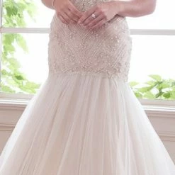 In Stock Sophia Tolli 21811 Size 14 Backless Beaded Fit & Flare Wedding Dress Bridal Gown