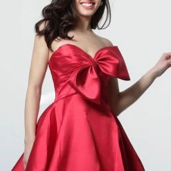 Jovani 66698 Strapless Bubble Skirt Homecoming Dress