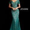 Discontinued Ballgown Dresses Jovani 66730 Short Sleeve Lace Modest Prom Dress