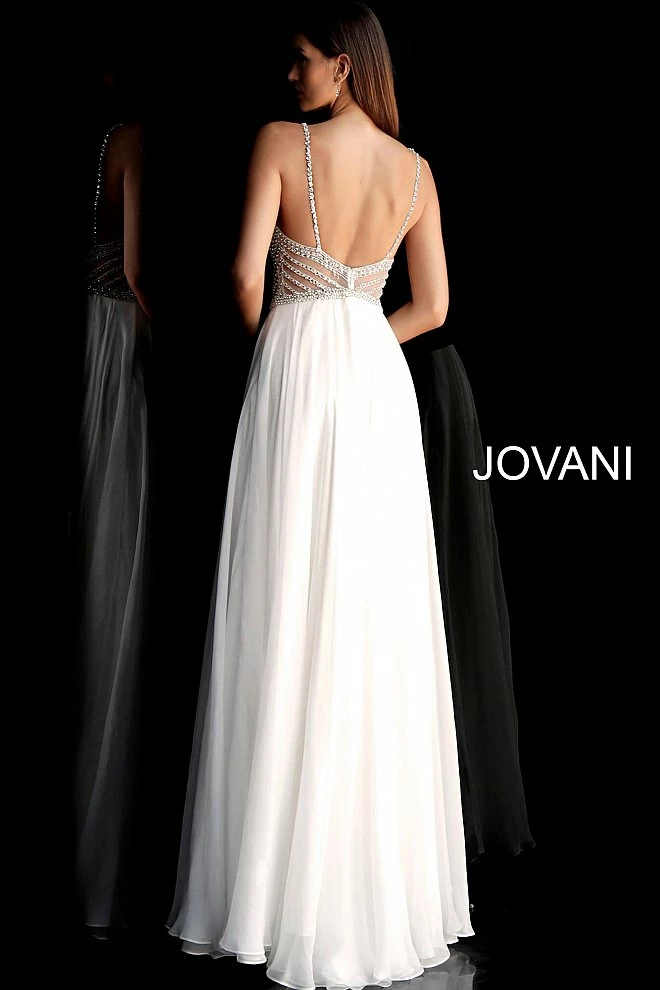 Long Sleeve Dresses Jovani 66925 Embellished V Neck Prom Dress Pageant Gown High Slit Evening Gown 6 Long Sleeve Dresses Jovani 66925 Embellished V Neck Prom Dress Pageant Gown High Slit Evening Gown